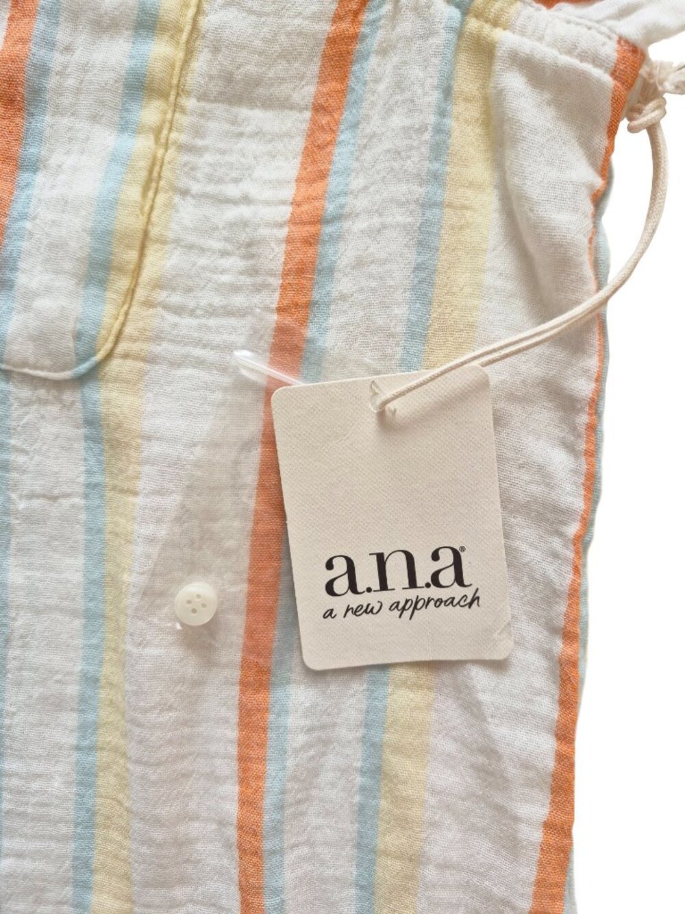 ANA NWT Cotton Gauze Multicolor Striped Shirt Tunic Size M - Picture 6 of 14